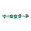Image 2 : 1/20 CTW Round Emerald Dot Stackable Ring 10kt White Gold - REF-10W8F
