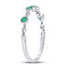 Image 3 : 1/20 CTW Round Emerald Dot Stackable Ring 10kt White Gold - REF-10W8F