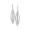 Image 1 : 1/6 CTW Round Diamond Oblong Oval Dangle Earrings 10kt White Gold - REF-22A8N