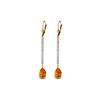 Image 1 : Genuine 3.6 ctw Citrine & Diamond Earrings 14KT Rose Gold - REF-60Z4N