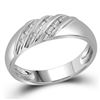 Image 3 : 1/4 CTW His & Hers Round Diamond Round Matching Bridal Wedding Ring 14kt White Gold - REF-71T9K