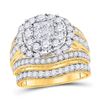 Image 1 : 2 & 1/2 CTW Princess Diamond Bridal Wedding Engagement Ring 14kt Yellow Gold - REF-222M3A