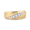 Image 2 : 3/8 CTW Mens Round Diamond Wedding Ring 10kt Yellow Gold - REF-45N6Y