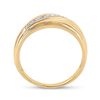 Image 3 : 3/8 CTW Mens Round Diamond Wedding Ring 10kt Yellow Gold - REF-45N6Y