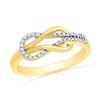 Image 1 : 1/6 CTW Round Diamond Double Lasso Infinity Ring 10kt Yellow Gold - REF-15N5Y