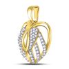 Image 2 : 1/5 CTW Round Diamond Heart Open Strand Pendant 10kt Yellow Gold - REF-15T5K