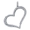 Image 1 : 1/3 CTW Round Diamond Outline Heart Pendant 10kt White Gold - REF-18T3K
