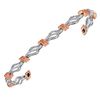Image 2 : 1/2 CTW Round Diamond Rose-tone Rope Bracelet 10kt White Gold - REF-71F9M