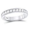 Image 1 : 1/2 CTW Machine Set Round Diamond Wedding Channel Ring 14kt White Gold - REF-47R9H