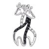 Image 1 : 1/8 CTW Round Black Color Enhanced Diamond Giraffe Pendant 10kt White Gold - REF-8Y4X