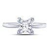 Image 2 : 1 CTW Princess Diamond Solitaire Bridal Wedding Engagement Ring 14kt White Gold - REF-239T9K