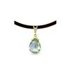 Image 1 : Genuine 6.51 ctw Green Amethyst & Diamond Necklace 14KT Yellow Gold - REF-26A9K