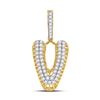 Image 1 : 1 CTW Mens Round Diamond V Letter Charm Pendant 10kt Yellow Gold - REF-60K3R