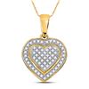 Image 1 : 1/4 CTW Round Diamond Heart Pendant 10kt Yellow Gold - REF-19Y2X