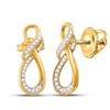 Image 1 : 1/6 CTW Round Diamond Fashion Earrings 10kt Yellow Gold - REF-11T9K