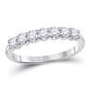 Image 1 : 1/2 CTW Round Diamond Anniversary Ring 14kt White Gold - REF-47F9M