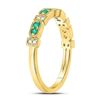 Image 3 : 1/4 CTW Round Emerald Stackable Ring 10kt Yellow Gold - REF-15Y5X