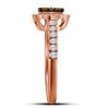 Image 2 : 3/4 CTW Round Brown Diamond Square Cluster Ring 10kt Rose Gold - REF-57T3K