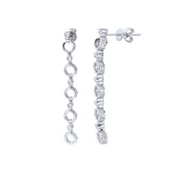 1.06 CTW Diamond Earrings 14K White Gold - REF-67W8H