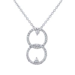 0.87 CTW Diamond Necklace 14K White Gold - REF-53N6Y