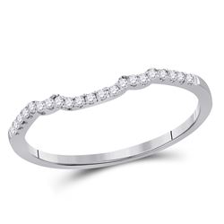 1/10 CTW Round Diamond Ring 14kt White Gold - REF-14H4W