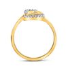 Image 3 : 1/12 CTW Round Diamond Double Heart Ring 10kt Yellow Gold - REF-14R4H