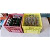 Image 1 : YELLOW AND RED CRATES OF 7UP, COCA-COLA, AND  PEPSI BOTTLES
