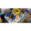 Image 1 : LOT OF SHOPHARDWARE, YELLOW CRATE, AND PARTS ORGANIZER