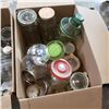 Image 2 : TWO BOXES OF GLASS JARS AND DECANTERS