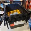 Image 1 : TRAY OF TAP CAN CONCRETE ANCHORS AND 2 TOTES WITH BUILT IN LIDS