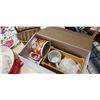 Image 2 : VINTAGE HAT, WOVEN BASKET, AND CAMPBELLS DISHES