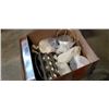 Image 2 : BOX OF BAKING PANS, DECOR, GLASS CENTERPIECE
