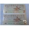 Image 2 : 2  1986  2 DOLLAR BILLS