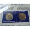 Image 1 : 2 STATES COMMEMORATIVE COIN AND STAMP SETS AND BINDER