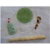 Image 1 : CARVED BONE, TORTOISE PIECE, AND JADE-LIKE PIECES