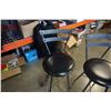 Image 2 : PAIR OF METAL BASE BLACK SWIVEL BAR STOOLS