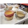 Image 1 : MEDALTA BOWL, SMALL CROCK, AND POTTERY PITCHER AND BOWL