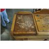 Image 2 : ANTIQUE MAPLE DISPLAY CABINET W/ LIFT TOP AND 2 DRAWERS