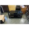 Image 1 : BLACK GLASS TV STAND