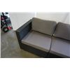 Image 8 : BRAND NEW 4 PIECE OUTDOOR RATTAN MODULAR SECTIONAL SOFA W/ DARK GREY CUSHIONS - REATIL $1180