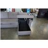Image 2 : BRAND NEW GREY FABRIC SECTIONAL SOFA W/ PULL OUT BED AND STORAGE CHAISE - RETAIL $1899