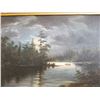 Image 2 : ANTIQUE GILT FRAMED OIL PAINTING ON CANVAS RIVER SCENE