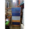 Image 1 : IKEA BLUE AND MAPLE CABINET WITH ROLL UP DOOR
