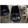 Image 2 : METAL BASE PLASTIC BUCKET SEAT AND BLACK CHAIR WITH METAL FRAME