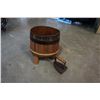 Image 1 : ANTIQUE CASK/KEG ON STAND AND IRON
