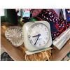 Image 2 : WESTCLOX DRESSER CLOCK, COLLECTABLES, WOOD BOXES, AND TINS