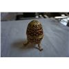 Image 2 : BRASS CIGAR SPITOON AND METAL EGG BOX DECORATION
