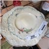 Image 2 : CHINA PLATTER AND CRANBERRY GLASS