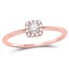 Image 1 : 1/5 CTW Round Diamond Solitaire Stackable Ring 10kt Rose Gold - REF-21A5N