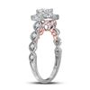 Image 2 : 3/4 CTW Oval Diamond Solitaire Bridal Wedding Engagement Ring 14kt Two-tone Gold - REF-90H3W